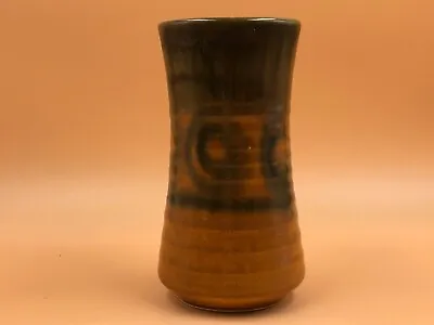Buy Lamorna Cornish Pottery Midcentury Modern Ribbed Vase In Orange & Brown. 6.25 . • 18.50£
