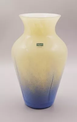 Buy Vintage Caithness Monart Style 16cm Yellow & Blue Cased Art Glass Vase Scotland • 18.99£