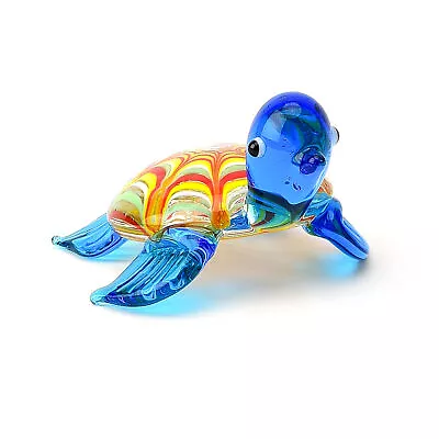 Buy Miniature Blue Tortoise Glass Figurine Objets D'art • 11£