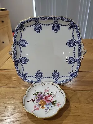 Buy Royal Crown Derby Cake Plate And Floral Trinket Dish • 5£