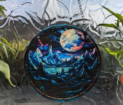 Buy Frozen Moon Pre-assembled Acrylic Suncatcher Wall Hanging Home Decor Gifts • 7.79£