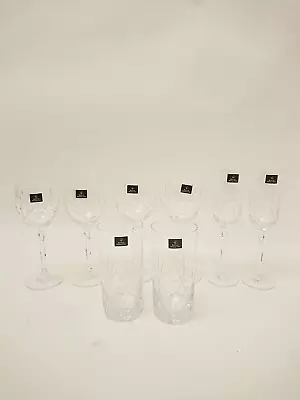 Buy Brand New Boxed Royal Doulton 24% Lead Crystal Glasses 8 Piece Set Wine Flutes • 9.99£