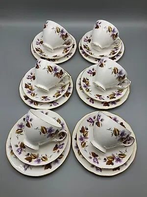 Buy Vintage Queen Anne Ridgway Bone China Berry Blossom Floral Tea Set Trios (C2) • 39.99£