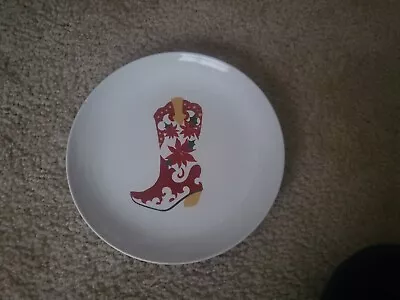 Buy Dolly Parton Country Christmas  Cowboy Boot Plate Tableware W/Tag Chip On Edge • 9.48£