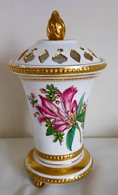 Buy Vintage Spode, Bone China Lidded & Gilded Pot Pourri Lidded Vase, Botanical • 25£