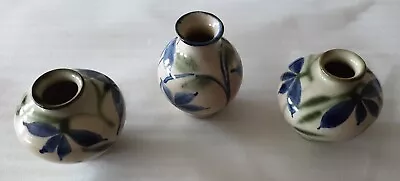 Buy Fraddon Studio Pottery  3 X Stoneware Vases Hand Thrown & Signed • 12.99£