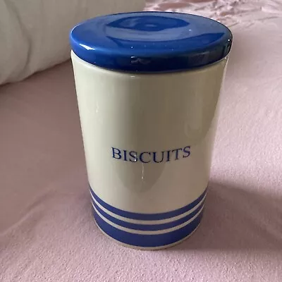 Buy BLUE & WHITE  Biscuit Barrel TG • 9.99£
