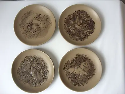 Buy 4 Poole Pottery Stoneware Animal Pattern Small Plates • 10£