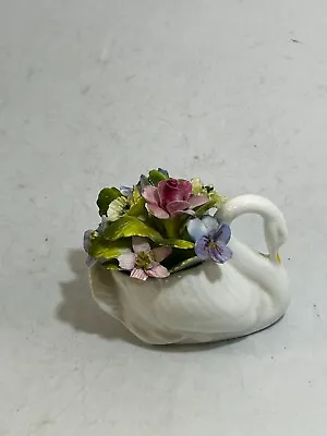 Buy Royal Adderley Floral Bone China Small 3D Flowers In Swan Figure Ornament  #LH • 2.99£