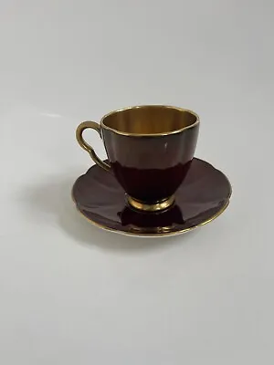 Buy Vintage Carlton Ware Rouge Royale Demitasse Cup & Saucer Hand Painted 1960’s • 24.99£