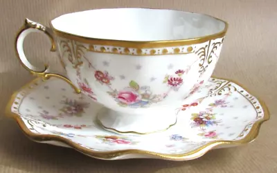 Buy Royal Crown Derby Royal Antoinette Tea Cup And Saucer - Vintage (10474) • 115£