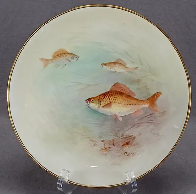 Buy Royal Doulton Hand Painted Signed Charles Hart Carp Fish 8 3/4 Inch Plate • 142.78£