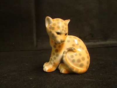 Buy Lomonosov Russian Porcelain Made In USSR Leopard Cub Sitting • 18£