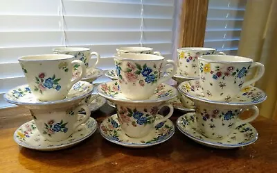 Buy 12 Laura Ashley Hazelbury Floral Cup & Saucers Staffordshire Sold Individually • 9.12£