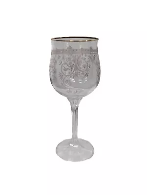 Buy Vintage Bohemia Crystal Crystalex Set Of 6 (2 Wine Glasses &4 Goblets) Gold Rim • 38.36£