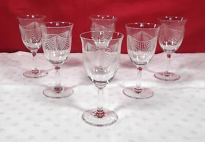 Buy 6 Glasses Porto Or 2ème Wine IN Crystal Baccarat Period Art-Déco 1930 • 155.51£