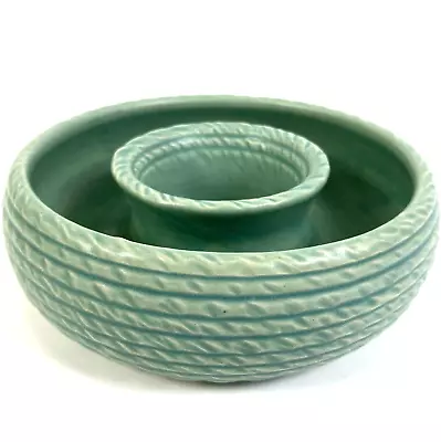 Buy VTG 30s Lovatts Stoneware Posy Ring Vase Flower Trough Green Glaze Cottagecore • 11.99£