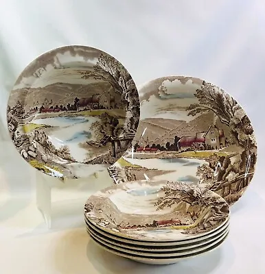 Buy Vintage Alfred Meakin “Tintern” Staffordshire Ware 6 Dessert Bowls & Trifle Bowl • 22£