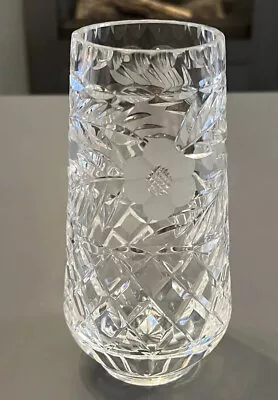 Buy Etched Cut Crystal Vase Vintage • 4.99£