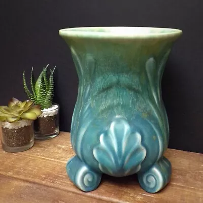 Buy Trentham Art Ware Vase Beswick Pottery Vintage Green Blue Footed 431 Art Deco 7  • 20£