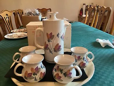 Buy Rye Iden Pottery Flower Platten Coffee/Tes  Pot With Four Cups  • 26£
