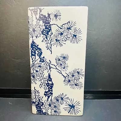 Buy Unique Art Studio Vase Pottery Blue & White Rectangular Signed Initials 11”X 2” • 33.62£