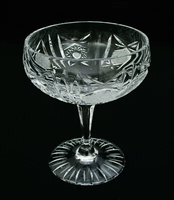 Buy Bohemian Czech Cut Crystal 4 3/4  Champagne Tall Sherbet Glass - Beautiful Cond. • 23.98£