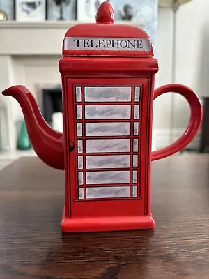 Buy Vintage Price Kensington Potteries 8.5” Red Telephone Box Teapot Collectible • 13£