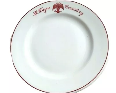 Buy McNichol China Restaurant Ware Plate Ft. Wayne Consistory Masonic 7 1/4  Diam. • 8.02£
