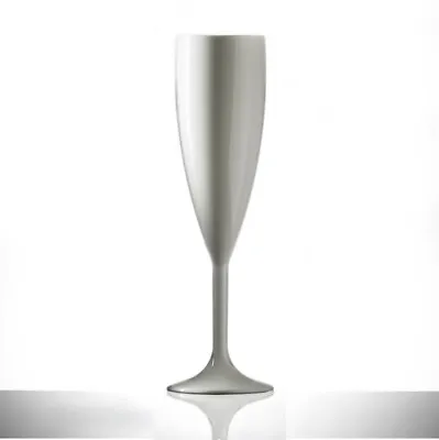 Buy Elite Premium Plastic Polycarbonate Reusable Champagne Flutes 200ml White X 4 • 15.95£