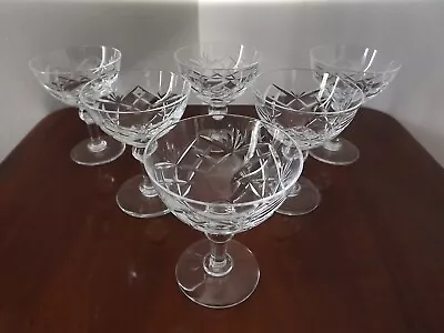 Buy 6 X Royal Brierley Crystal Braemar Champagne Saucer, Signed • 89£