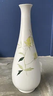 Buy Stylish 1950s Tall Mid Century Burleigh Ware Vase With Yellow Rose Pattern • 9.99£