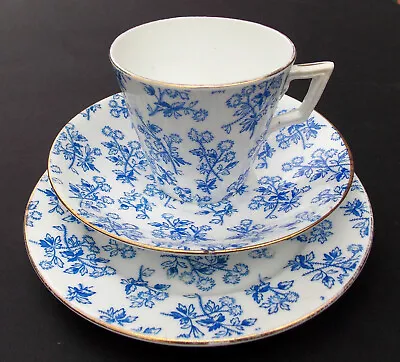 Buy RARE THISTLE CHINTZ PATTERNED WILEMAN  FOLEY CHINA TRIO, VICTORIA SHAPE, C.1885 • 26.95£