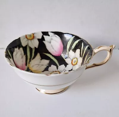 Buy Paragon Narcissus By Appointment Double Warrant Black & Peach Tea Cup -No Saucer • 60£