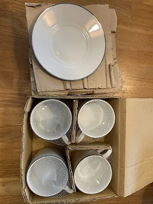 Buy Royal Worcester Classic Platinum 4x Tea Cup And Saucers, Boxed And Never Used • 15£
