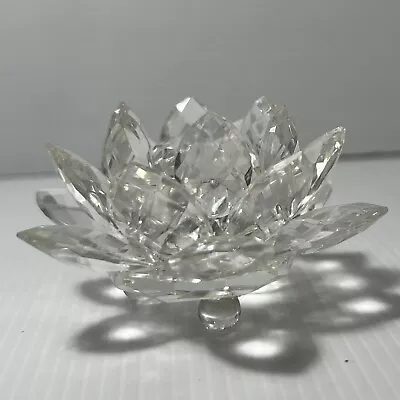 Buy Lotus Flower Crystal Decor Ornament 5cm High 8cm Wide • 22.70£