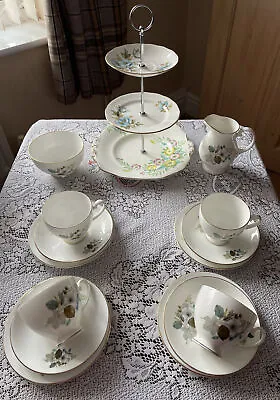 Buy Vintage Royal Grafton Fine Bone China Tea Set & Mismatched Cake Stand • 28£