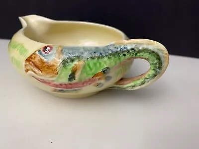 Buy CLARICE CLIFF NEWPORT POTTERY ENGLAND POTTERY Deco Leaping Fish Sauce Jug • 38.68£