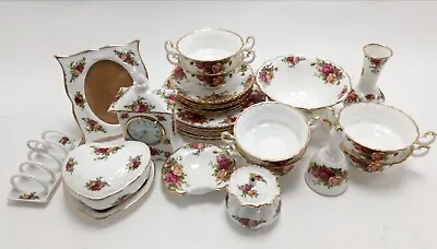 Buy Vintage Royal Albert Old Country Roses England Bone China Set Of 28 Pieces • 48£