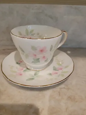 Buy Duchess Bone China Tea Cup And Saucer England Pink Floral Gold Trim • 15.34£