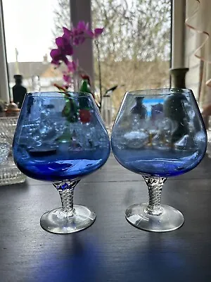 Buy Bohemia Vintage Extra Large Blue Crystal Glass Brandy Glass 9 2/3  - 82D • 10£