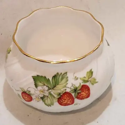 Buy Queens Virginia Strawberry Bone China Sugar Bowl Gold Edge • 12£