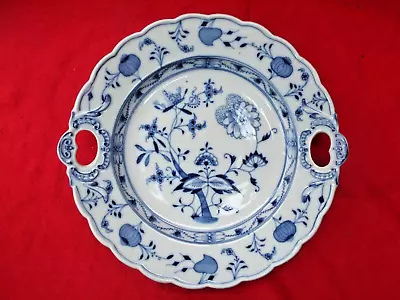 Buy MEISSEN Blue And White Onion Pattern Two Handle Cake Plate • 14.99£