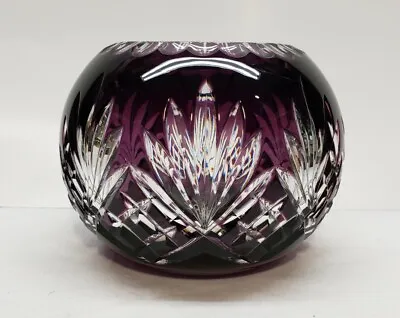 Buy Vintage Amethyst Purple Crystal To Clear Glass Globe 4.25 T Vase • 19.20£