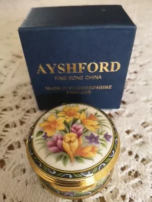 Buy Ayshford Fine Bone China Staffordshire Trinket Box  Spring Flowers Design, BNWT • 4.50£