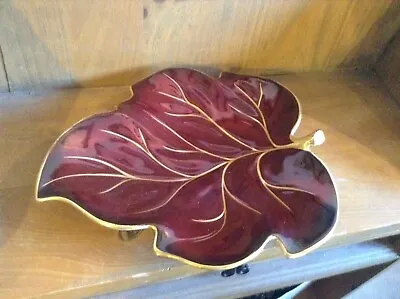 Buy Carlton Ware Made In England  Rouge Regale Red Leaf Shaped Serving Dish In Vgc • 5£
