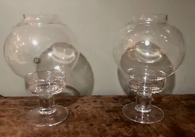 Buy Superb Pair Of Vintage Frank Thrower Dartington Glass Globe Candle Holders • 48£