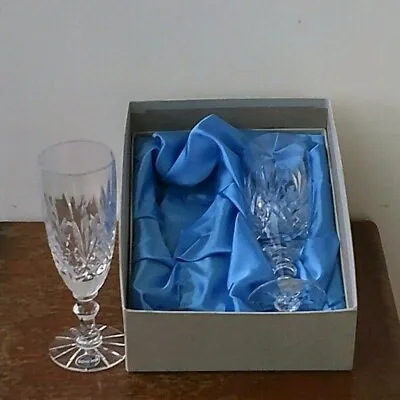 Buy Vintage Bohemian Hand Cut 24% Lead Crystal Wine Glasses X 2. • 14.99£