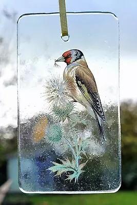 Buy Sun Catcher Goldfinch Bird Stained Glass Piece Gift Decoration Window Birds Art • 20£