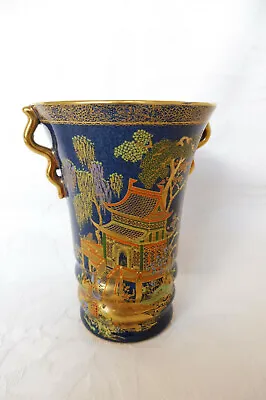 Buy Rare Vintage Carlton Ware Chinoiserie Mikado Bleu Royale Lustre Vase 1925-34 • 257.84£